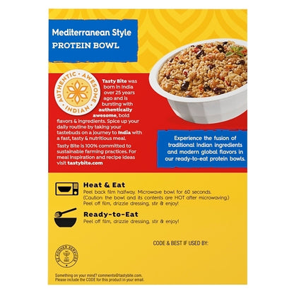 Tasty Bite Protein Bowl Mediterranean Style Protein, 6 x 250 GR Case - DOT product image 3