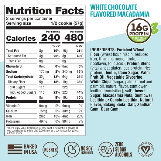Lenny & Larry's WHITE CHOCOLATE MACADAMIA COMPLETE COOKIE, 6 x 12 x 4 oz Case - DOT product image 8