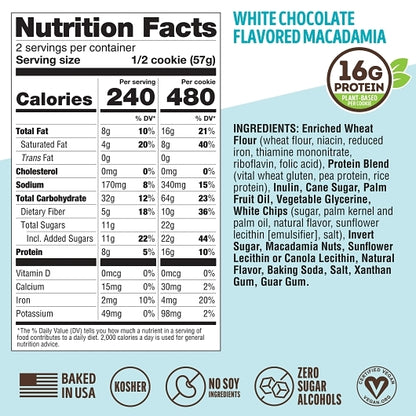 Lenny & Larry's WHITE CHOCOLATE MACADAMIA COMPLETE COOKIE, 6 x 12 x 4 oz Case - DOT product image 8