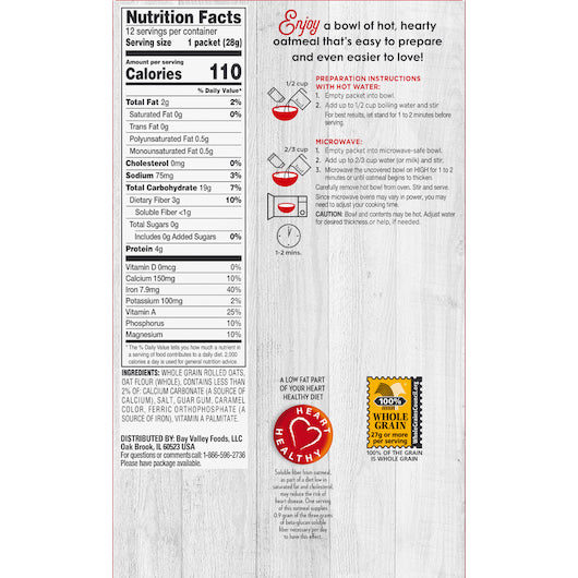 Ralston Hot Cereal Regular Instant Oatmeal, 12 x 11.85 oz Case - DOT product image 4