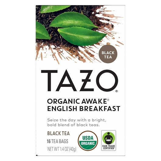Tazo Tea Bag Organic Awake, 6 x 16 ct Case - Coffee & Tea