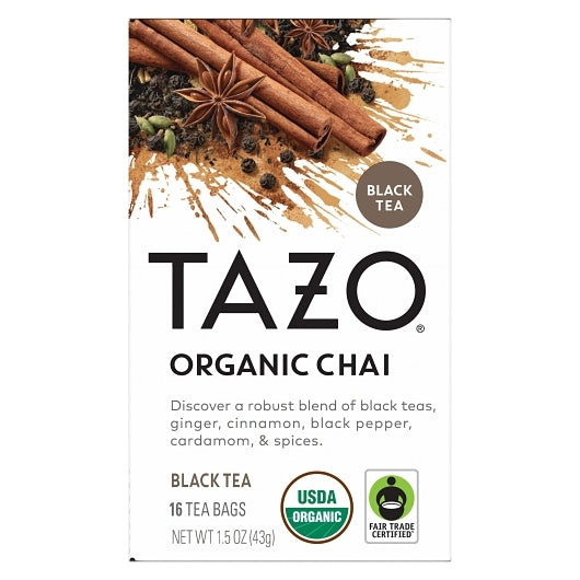 Tazo Tea Bag Organic Chai, 6 x 16 ct Case - Coffee & Tea