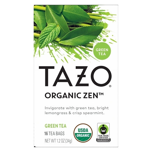 Tazo Tea Bag Organic Zen, 6 x 16 ct Case - Coffee & Tea
