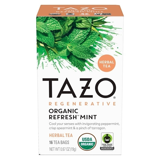 Tazo Tea Bag Refresh Mint, 6 x 0.042 lb Case - Candy & Confections - image 2