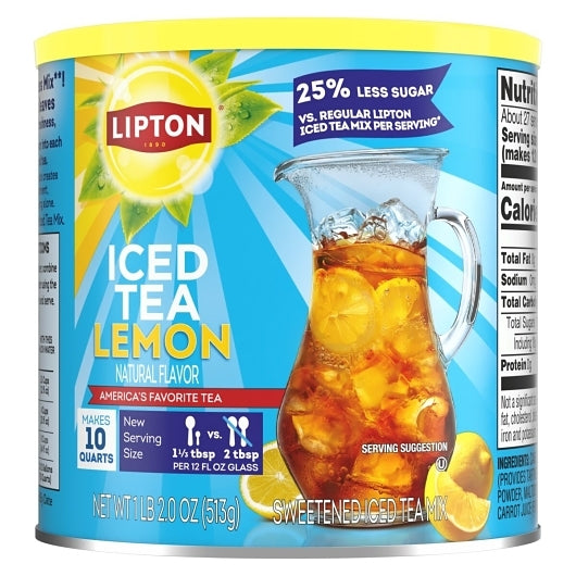 Lipton Reduced Sugar Lemon Tea, 6 x 10 QT Case - Coffee & Tea - image 2