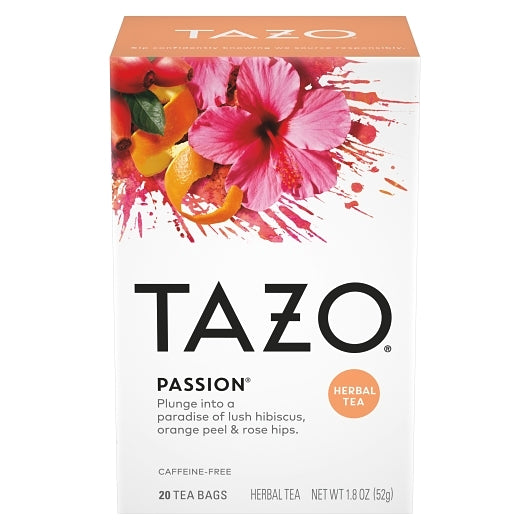 Tazo Caffeine-Free Herbal Passion Tea Bags, 6 x 20 ct Case - Coffee & Tea - image 2