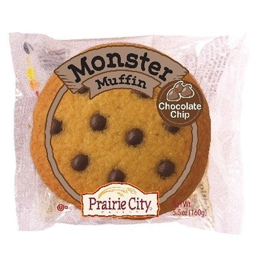 Prairie City Bakery Chocolate Chip Monster Muffin, 8 x 6 x 5.5 oz Case - Bakery & Desserts
