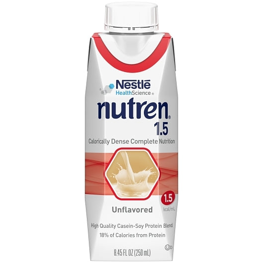 Nutren 1.5 Cal Unflavored Liquid Formula, 24 x 8.45 fl oz Case - Nutrition Drinks