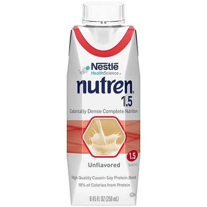 Nutren 1.5 Cal Unflavored Liquid Formula, 24 x 8.45 fl oz Case - Nutrition Drinks