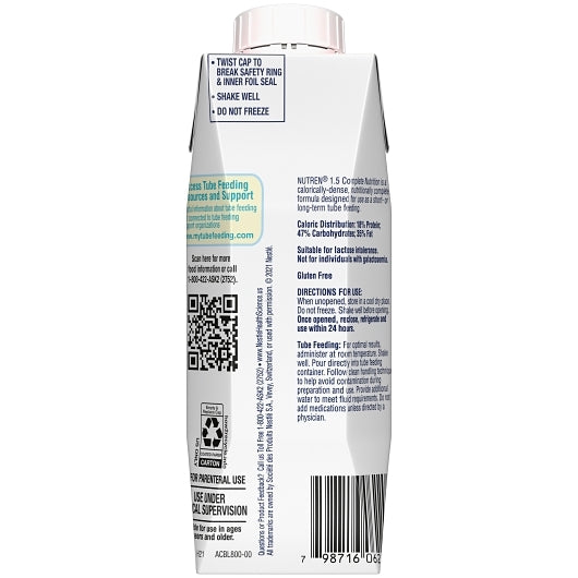 Nutren 1.5 Cal Unflavored Liquid Formula, 24 x 8.45 fl oz Case - DOT product image 4