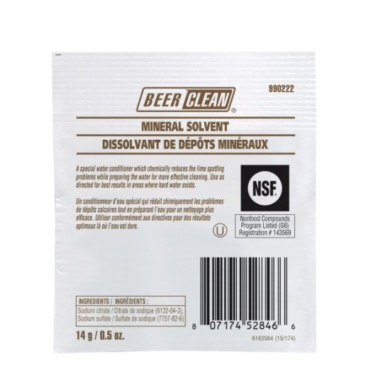 Diversey Solvent Beer Clean Mineral Powder, 100 x 0.5 oz Case - Cleaners & Sanitizers