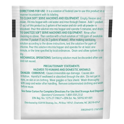 Diversey SANITIZER SANI-SURE CLEAN SOFT SERVE POUCH, 1 x 100 each Case - DOT product image 3