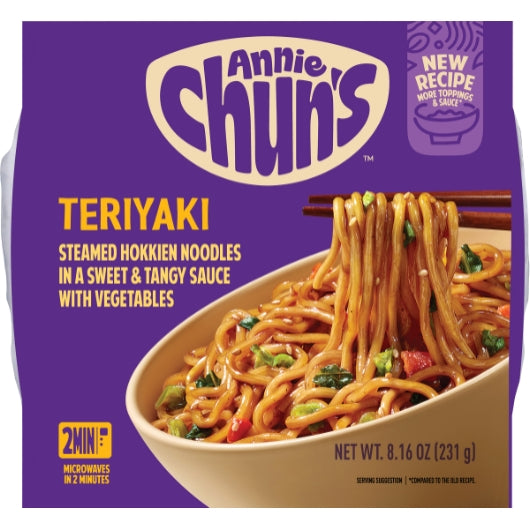 Annie Chun's Teriyaki Noodle Bowl With Vegetables, 6 x 8.16 oz Case - Prepared Foods - image 2