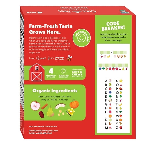 Once Upon A Farm Kid's Apple & Oat Soft Baked Bar, 8 x 4.8 oz Case - Snack Bars & Granola Bars