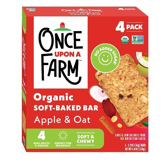Once Upon A Farm Kid's Apple & Oat Soft Baked Bar, 8 x 4.8 oz Case - Snack Bars & Granola Bars - image 2