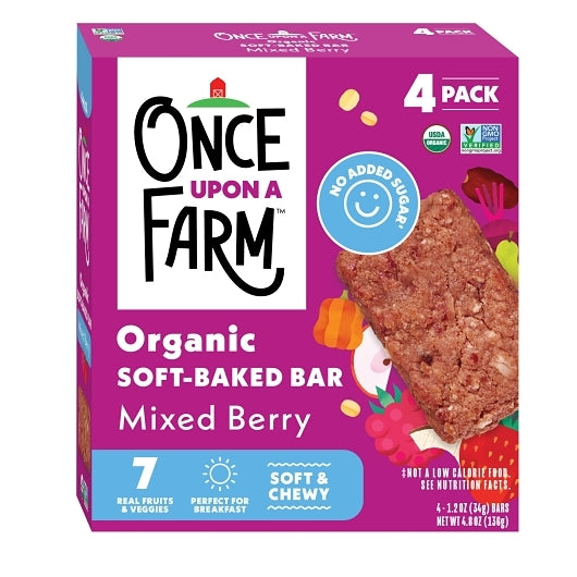 Once Upon A Farm Kid's Mixed Berry Soft Baked Bar, 8 x 4.8 oz Case - Snack Bars & Granola Bars - image 2