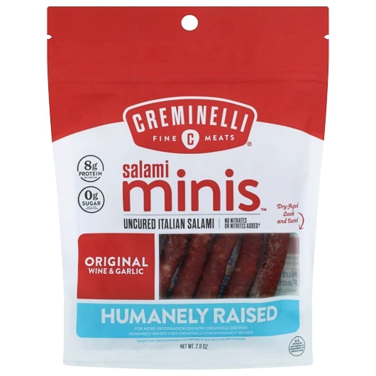 Creminelli Fine Meats Salami Minis Original Wine & Garlic Uncured Italian Salami, 12 x 1 each Case - DOT product image 2