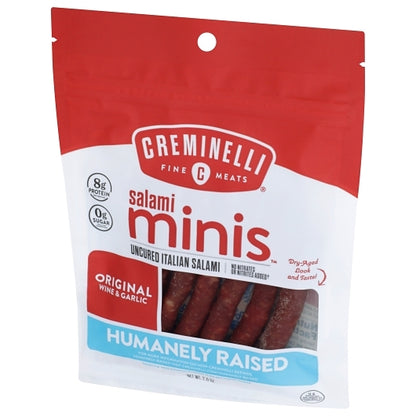 Creminelli Fine Meats Salami Minis Original Wine & Garlic Uncured Italian Salami, 12 x 1 each Case - DOT product image 5
