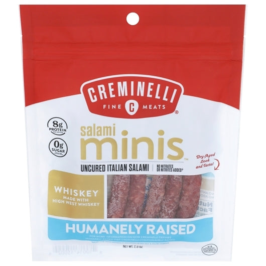 Creminelli Fine Meats Salami Minis High West Whiskey Uncured Italian Salami, 12 x 1 each Case - Frozen Meat & Seafood