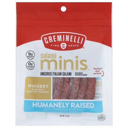 Creminelli Fine Meats Salami Minis High West Whiskey Uncured Italian Salami, 12 x 1 each Case - DOT product image 2