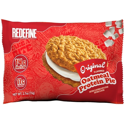 Redefine Foods Original Marshmallow Oatmeal Protein Pie Case Shipper, 2 x 8 x 2.47 oz Case - Bakery & Desserts