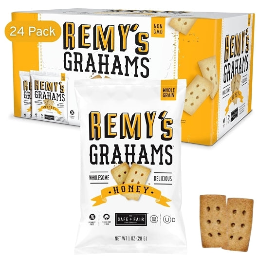 Remy's Grahams Honey Grahams, 24 x 1 oz Case - Pantry Ingredients