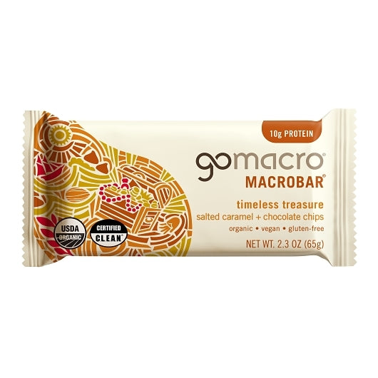 Gomacro Salted Caramel & Chocolate Chips Bar, 12 x 1 each Case - Candy & Confections