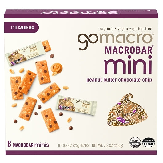 Gomacro Peanut Butter Chocolate Chip Mini Multipack, 7 x 8 each Case - Pantry Ingredients