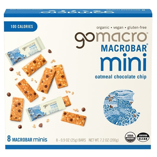 Gomacro Oatmeal Chocolate Chip Mini Multipack, 7 x 8 ct Case - Pantry Ingredients