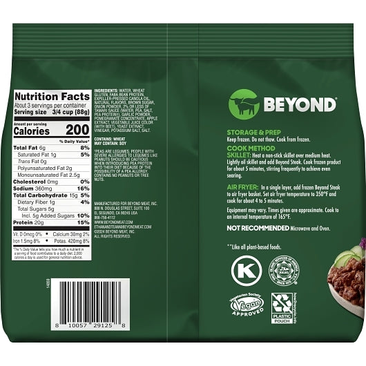 Beyond Meat Korean Bbq Style Steak, 8 x 10 oz Case - Prepared Foods
