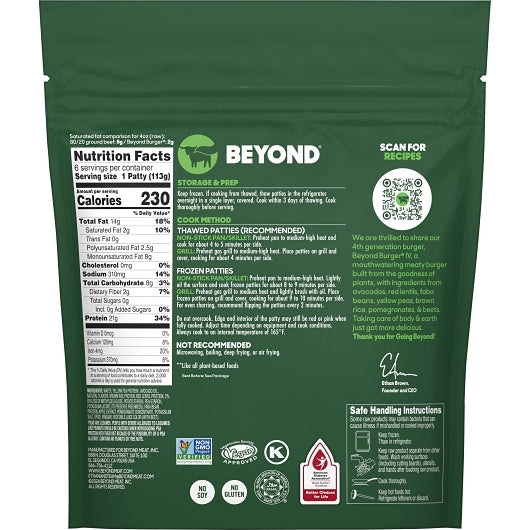 Beyond Meat Burgers, 8 x 24 oz Case - Prepared Foods
