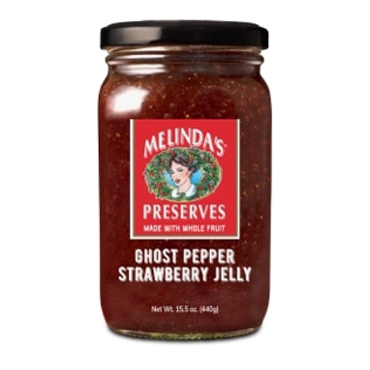 Melinda's Foods Ghost Pepper Strawberry Whole Fruit Preserves, 6 x 15.5 oz Case - Condiments & Sauces