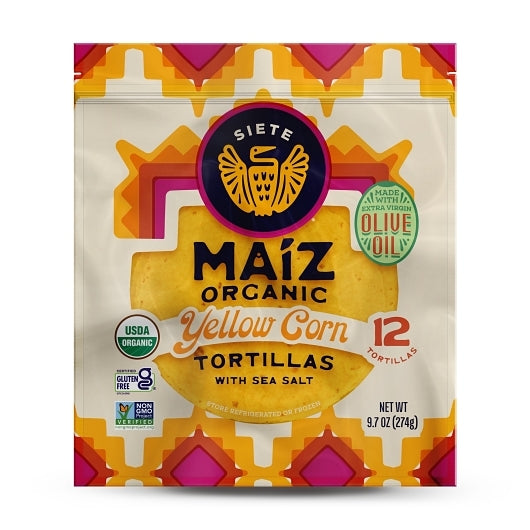 Siete Family Foods Yellow Corn Tortillas, 10 x 9.7 oz Case - Frozen Vegetables & Sides - image 2