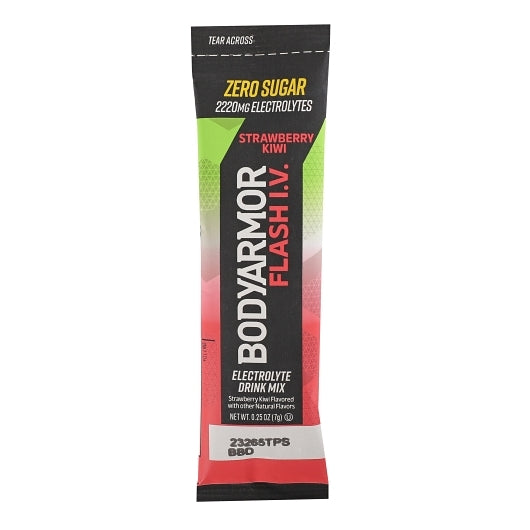 Bodyarmor Flash I.V. Strawberry Kiwi Pouches, 6 x 8 x 0.25 oz Case - Energy & Sports Drinks