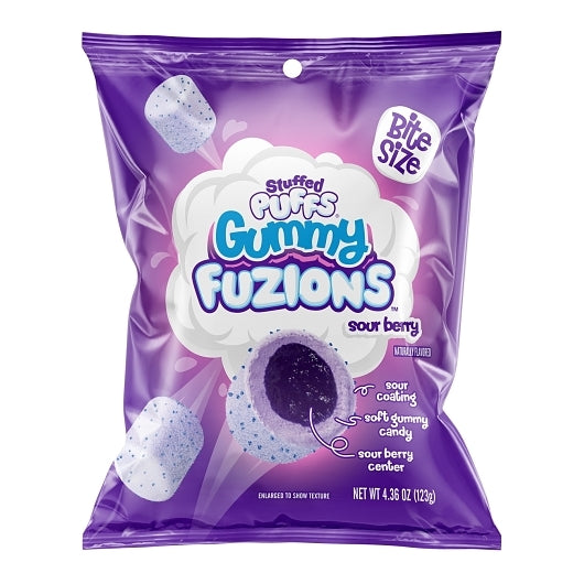 Stuffed Puffs Sour Berry Mixed Berry Bites, 8 x 4.36 oz Case - Candy & Confections