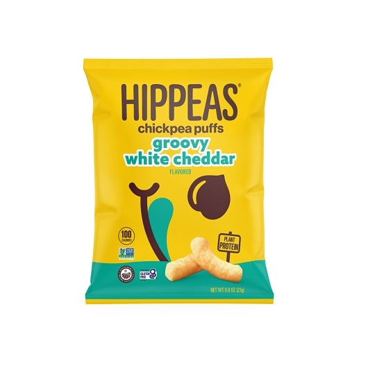 Hippeas Non-GMO Groovy White Cheddar Chickpea Puffs, 21 x 0.8 oz Case - Snacks - image 2