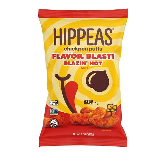 Hippeas Flavor Blast! Blazin' Hot Chickpea Puffs, 6 x 3.75 oz Case - Snacks
