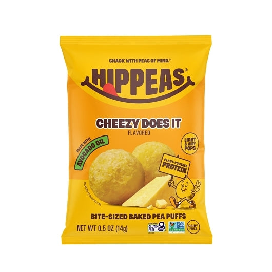Hippeas Cheezy Cheddar Chickpea Pops, 21 x 0.5 oz Case - Beans & Legumes