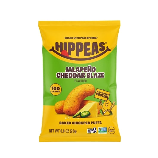 Hippeas Non-Gmo Jalapeno Cheddar Blaze Puffs, 21 x 0.8 oz Case - Snacks