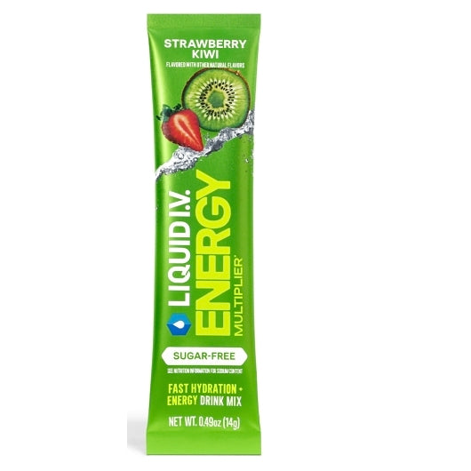 Liquid I.V. Sugar Free Strawberry Kiwi Energy Electrolyte Drink Mix 8 Count, 12 x 8 x 0.49 oz Case - Pantry Ingredients