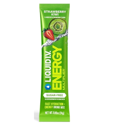 Liquid I.V. Sugar Free Strawberry Kiwi Energy Electrolyte Drink Mix 8 Count, 12 x 8 x 0.49 oz Case - Pantry Ingredients