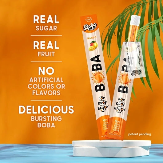 Boba Lab Boba Mango Straw, 2 x 16 x 0.85 fl oz Case - Straws & Stirrers