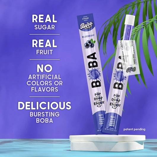Boba Lab Boba Blueberry Straw, 2 x 16 x 0.85 fl oz Case - Straws & Stirrers