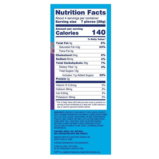 Flipz Blueberry Donut Pretzels Stand Up Pouch, 6 x 4.3 oz Case - Bakery & Desserts