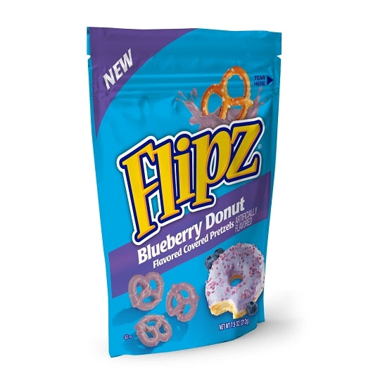 Flipz Blueberry Donut Candy Display Ready Stand Up Pouch, 5 x 7.5 oz Case - Bakery & Desserts - image 2