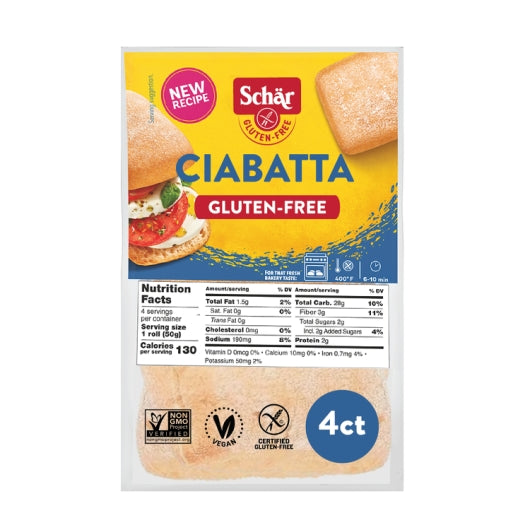 Schar Ciabatta Rolls, 5 x 7 oz Case - Breads, Rolls & Buns