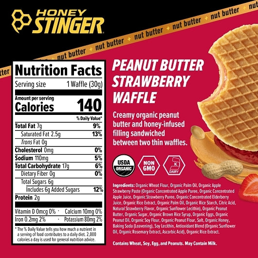 Honey Stinger Peanut Butter Strawberry Waffle, 8 x 12 x 1 ct Case - Pantry Ingredients - image 2