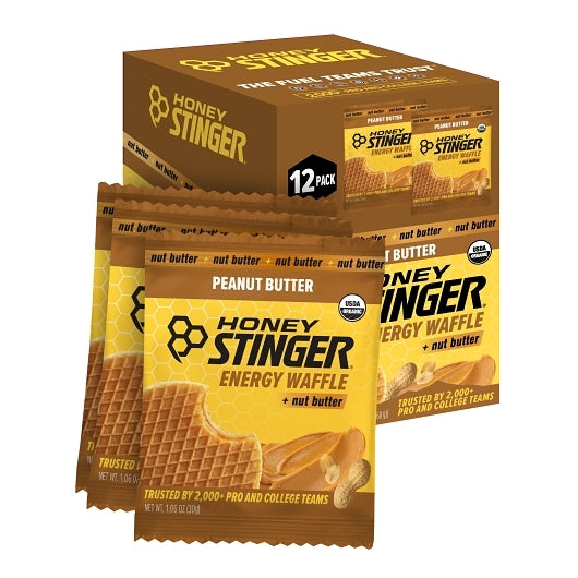 Honey Stinger Peanut Butter Energy Waffles, 8 x 12 x 1.06 oz Case - Pantry Ingredients