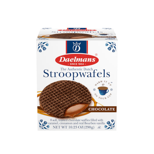 Daelmans Jumbo Chocolate Stroopwafel Box, 8 x 10.23 oz Case - Bakery & Desserts