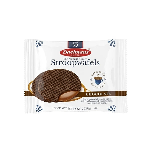Daelmans Jumbo Chocolate Stroopwafel Wafer Duo Pack, 4 x 12 x 2.56 oz Case - Bakery & Desserts